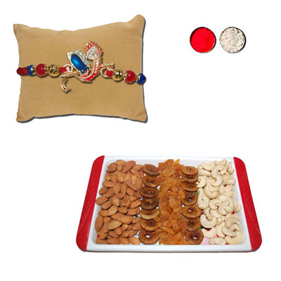 "RAKHI -AD 4090 A (Single Rakhi), Dryfruit Thali - RD1000 - Click here to View more details about this Product